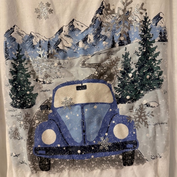 Cato Tops - 3/4 Sleeve Winter Scene T-Shirt